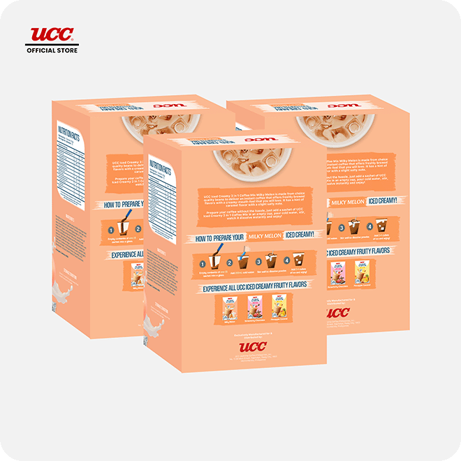 UCC Iced Creamy Fruity Milky Melon 3-in-1 Coffee Mix (Bundle of 3)
