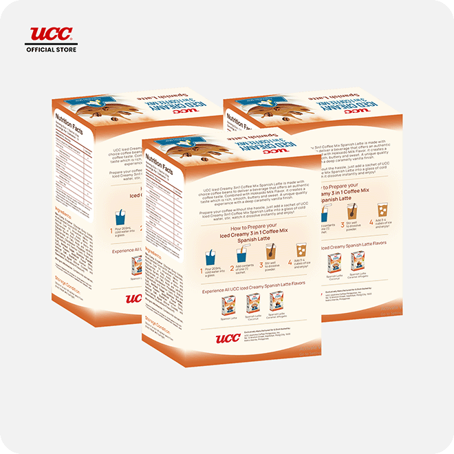 UCC Iced Creamy 3-in-1 Coffee Mix Spanish Latte (Bundle of 3)