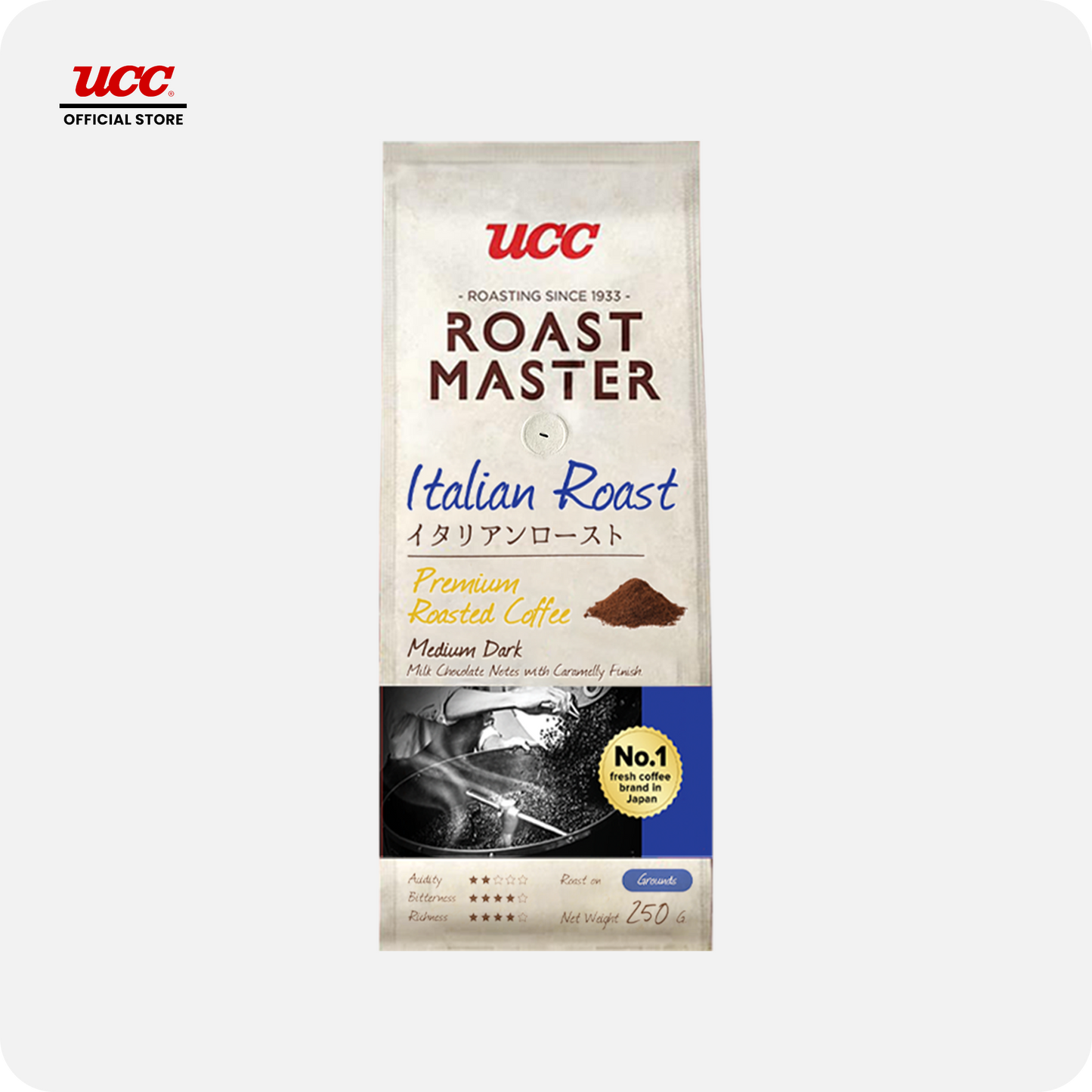 UCC Roast Master Italian Roast Ground Coffee 250g Buy 2, Get 1 Free