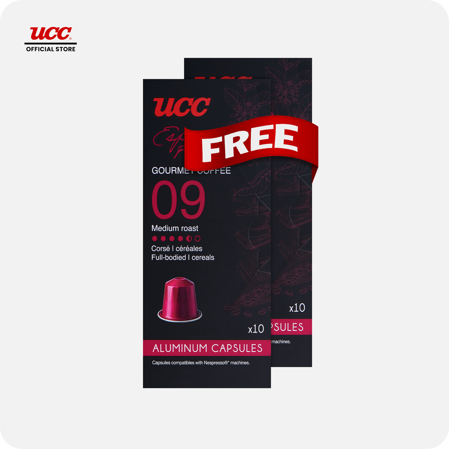 UCC Gourmet Coffee Capsule Espresso Forte No. 09 - Buy 6, Get 2 FREE (Bundle of 8)