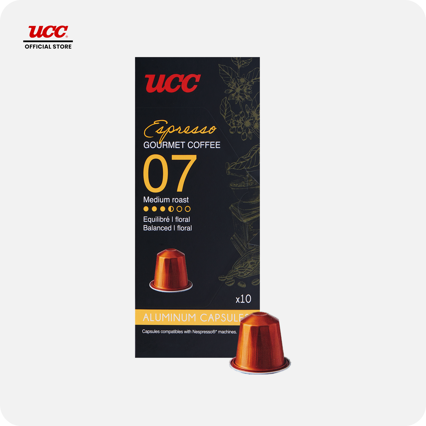 UCC Gourmet Coffee Capsule Espresso No. 07 (Bundle of 3) Compatible with Nespresso