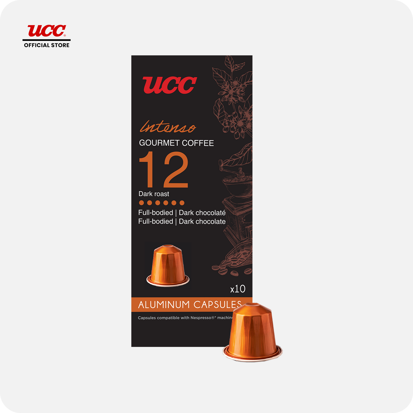 UCC Gourmet Coffee Capsule Intenso No. 12 (Bundle of 3) Compatible with Nespresso