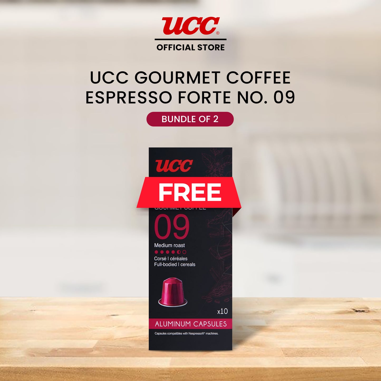 UCC Gourmet Coffee Capsule Espresso Forte No. 09 Buy 1 Get 1 Free