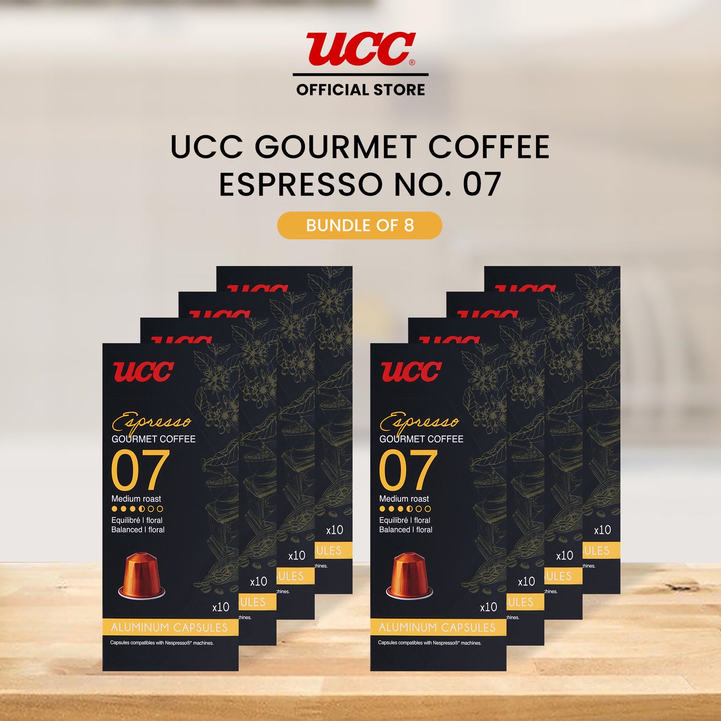 UCC Gourmet Coffee Capsule Espresso No. 07 - Buy 6, Get 2 FREE (Bundle of 8)