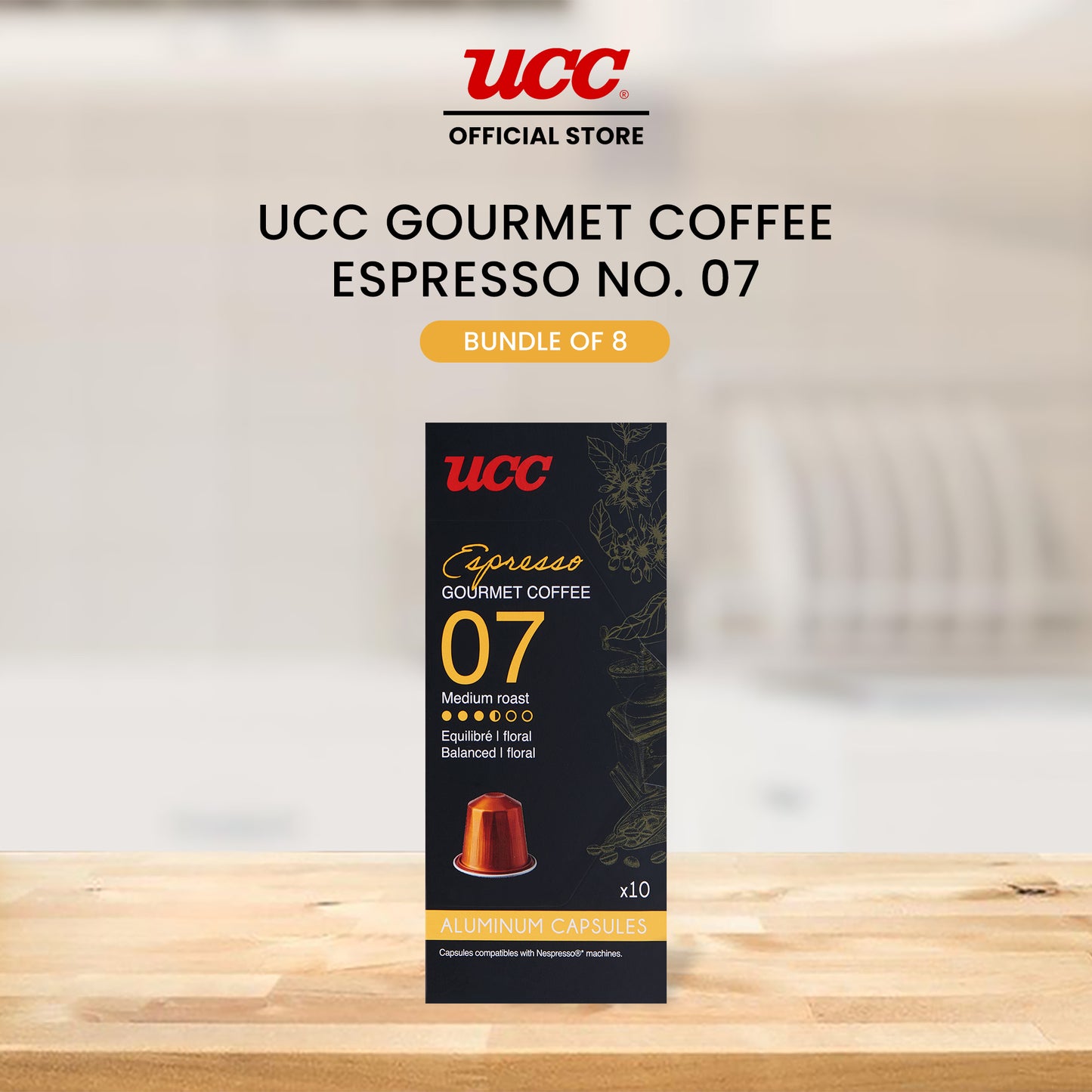UCC Gourmet Coffee Capsule Espresso No. 07 - Buy 6, Get 2 FREE (Bundle of 8)