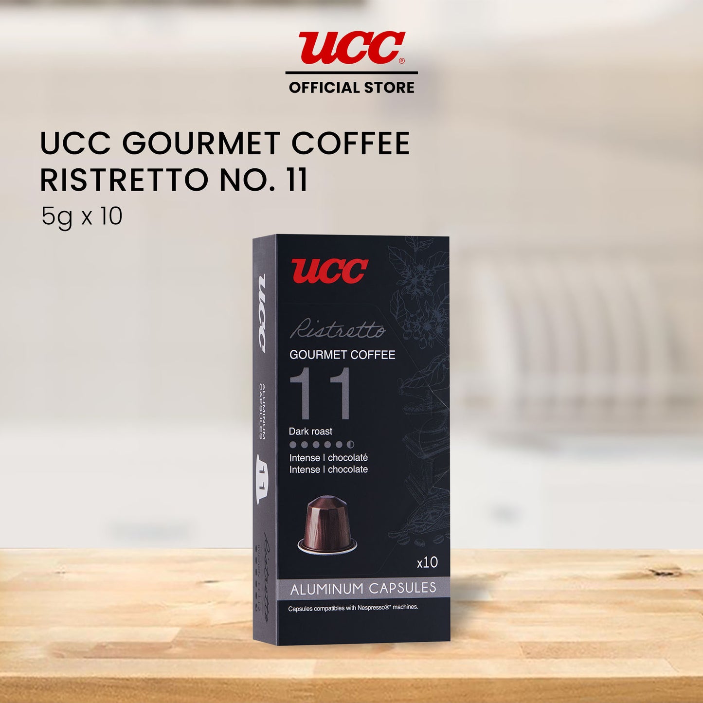 UCC Gourmet Coffee Capsule Ristretto No. 11 Compatible with Nespresso