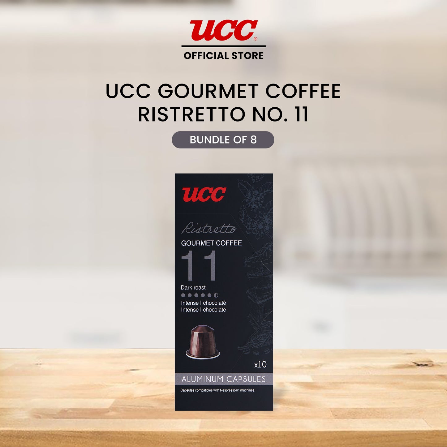 UCC Gourmet Coffee Capsule Ristretto No. 11 - Buy 6, Get 2 FREE (Bundle of 8)