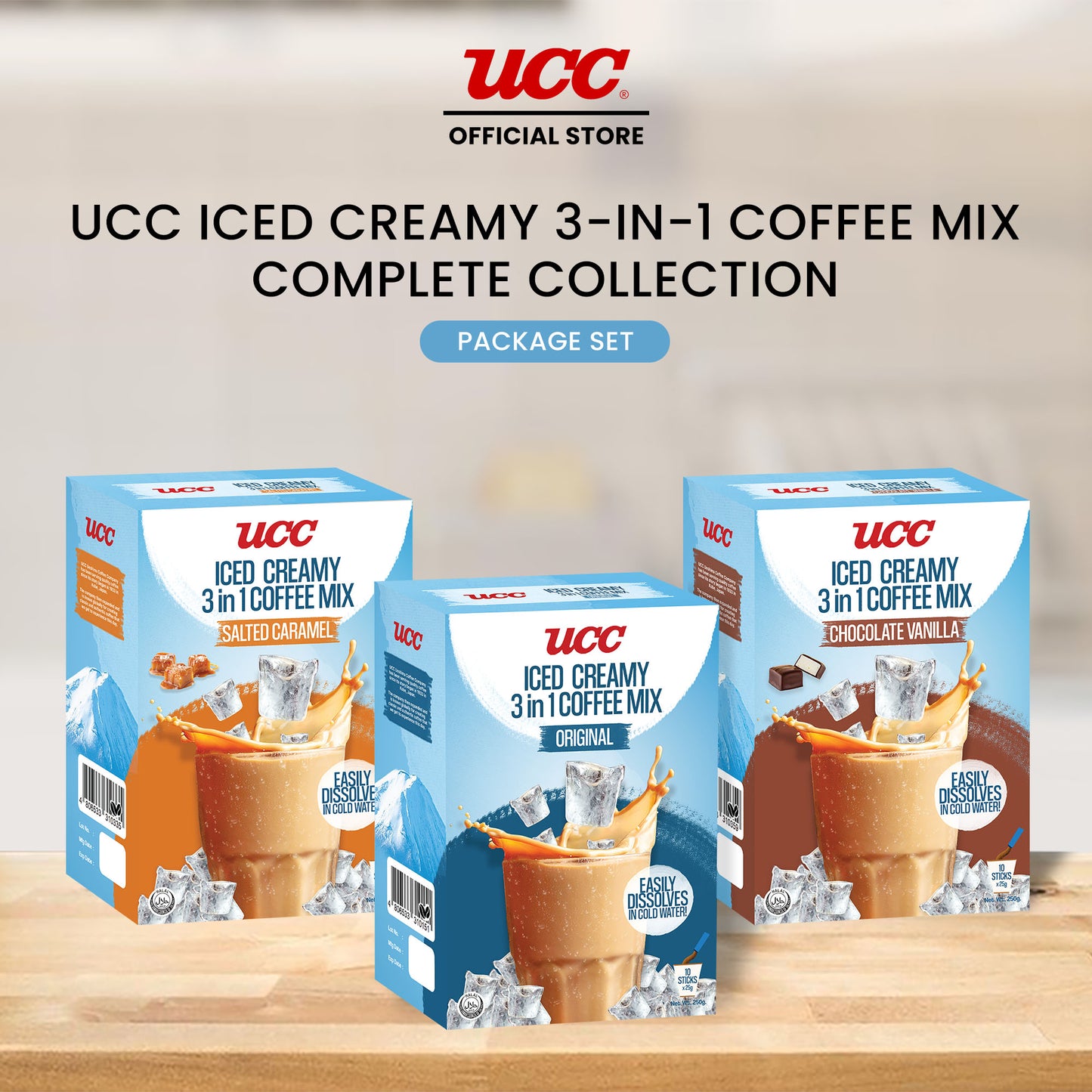 UCC Iced Creamy 3-in-1 Coffee Mix Complete Collection