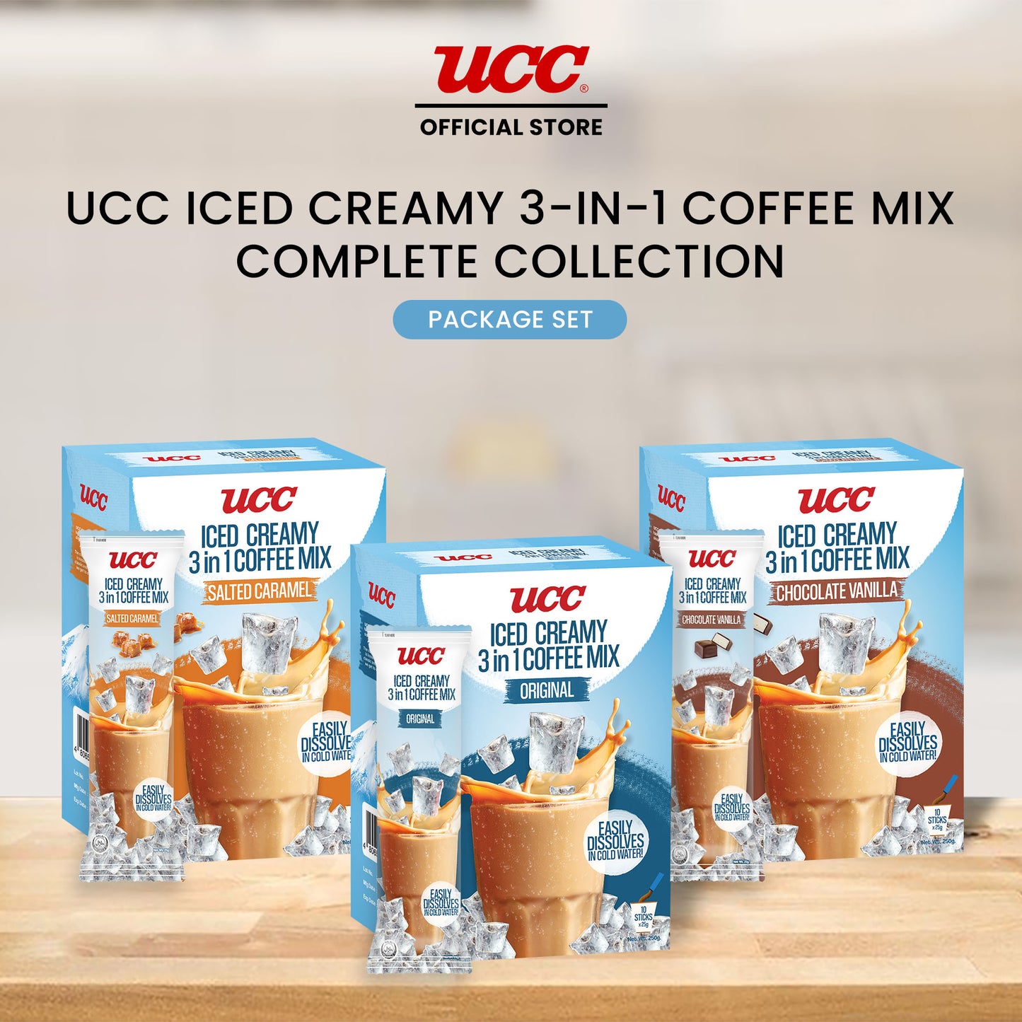 UCC Iced Creamy 3-in-1 Coffee Mix Complete Collection