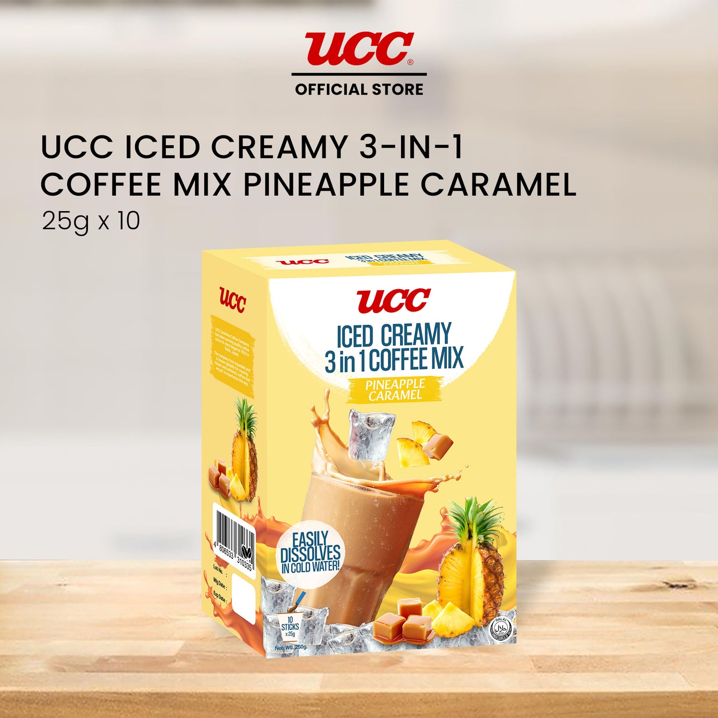 UCC Iced Creamy Fruity Pineapple Caramel 3-in-1 Coffee Mix