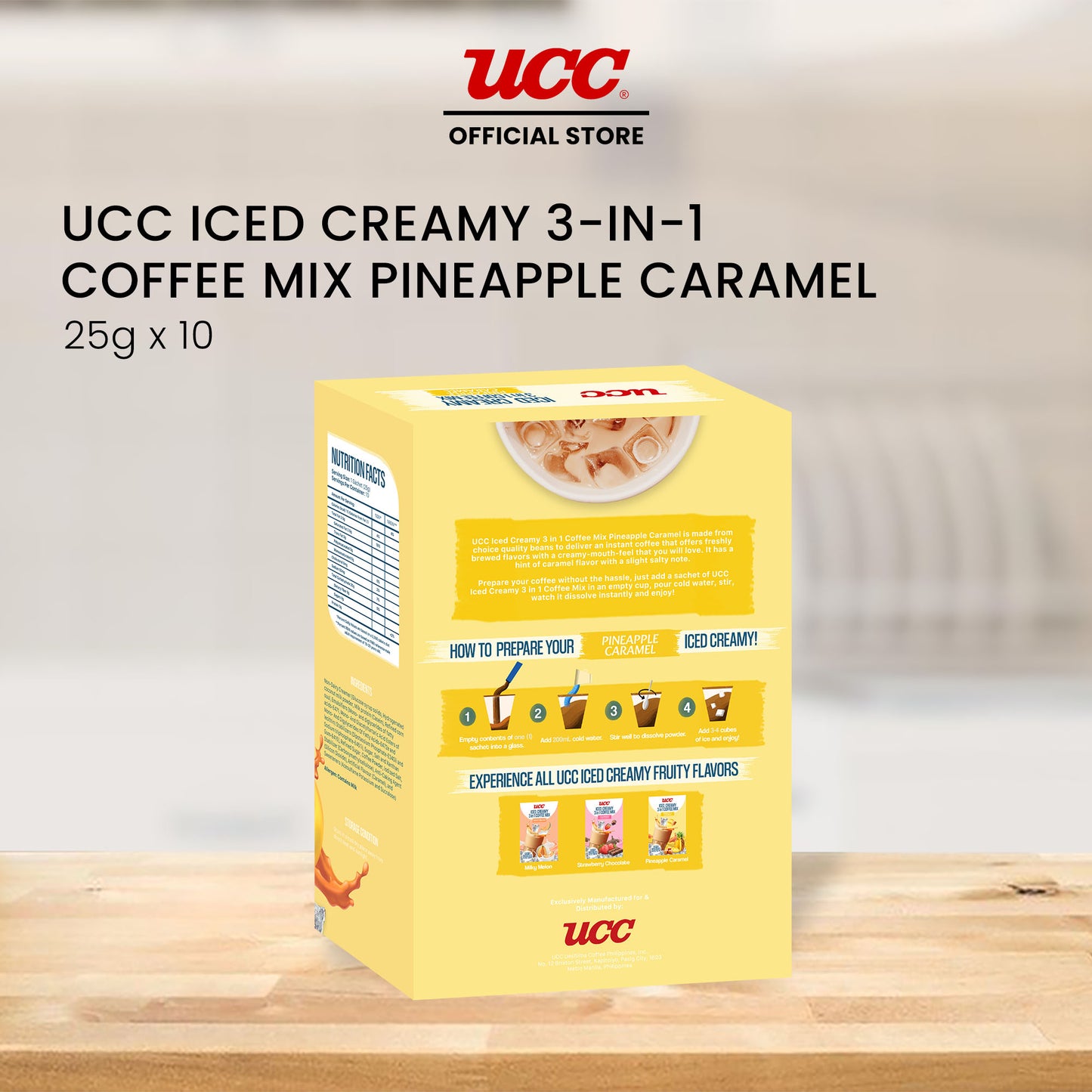 UCC Iced Creamy Fruity Pineapple Caramel 3-in-1 Coffee Mix