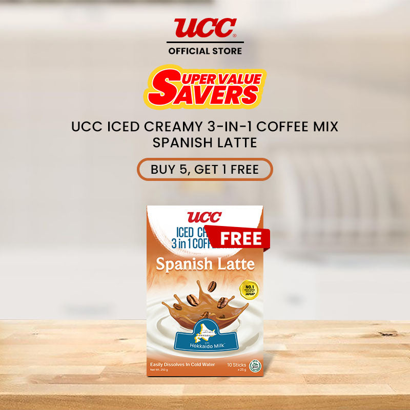 UCC Iced Creamy  3-in-1 Coffee Mix Spanish Latte Buy 5 Get 1 Free (Bundle of 6)