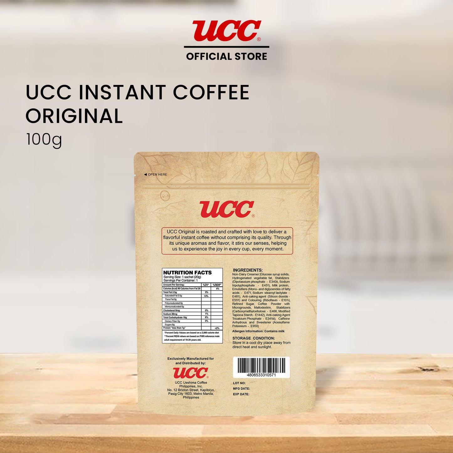 UCC Original Instant Coffee 100g