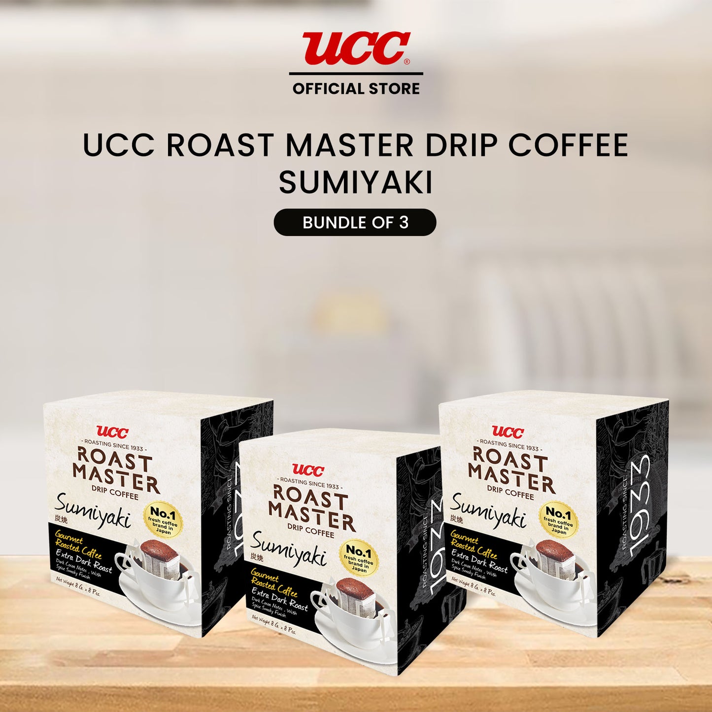 UCC Roast Master Drip Coffee Sumiyaki 8g (Bundle of 3)