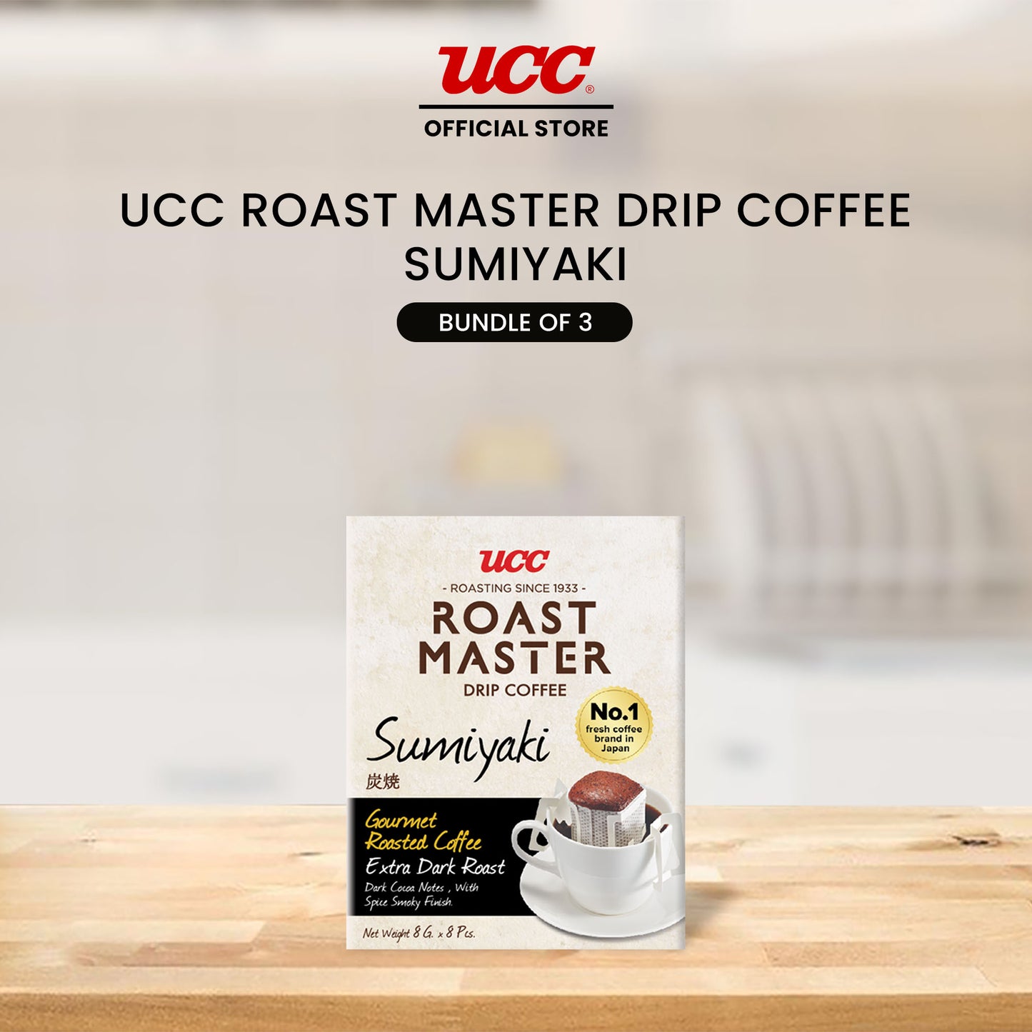 UCC Roast Master Drip Coffee Sumiyaki 8g (Bundle of 3)