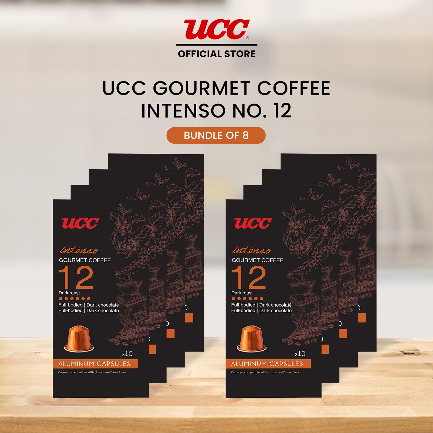 UCC Gourmet Coffee Intenso No. 12 - Buy 6, Get 2 FREE (Bundle of 8)