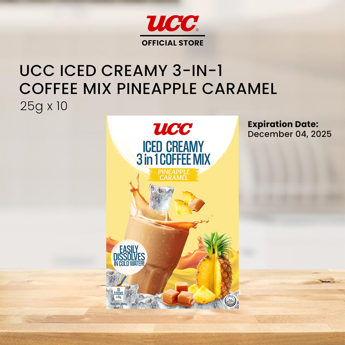 UCC Iced Creamy Fruity Pineapple Caramel 3-in-1 Coffee Mix