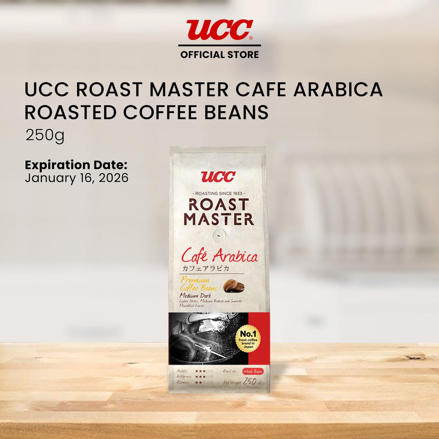 UCC Roast Master Café Arabica Coffee Beans 250g