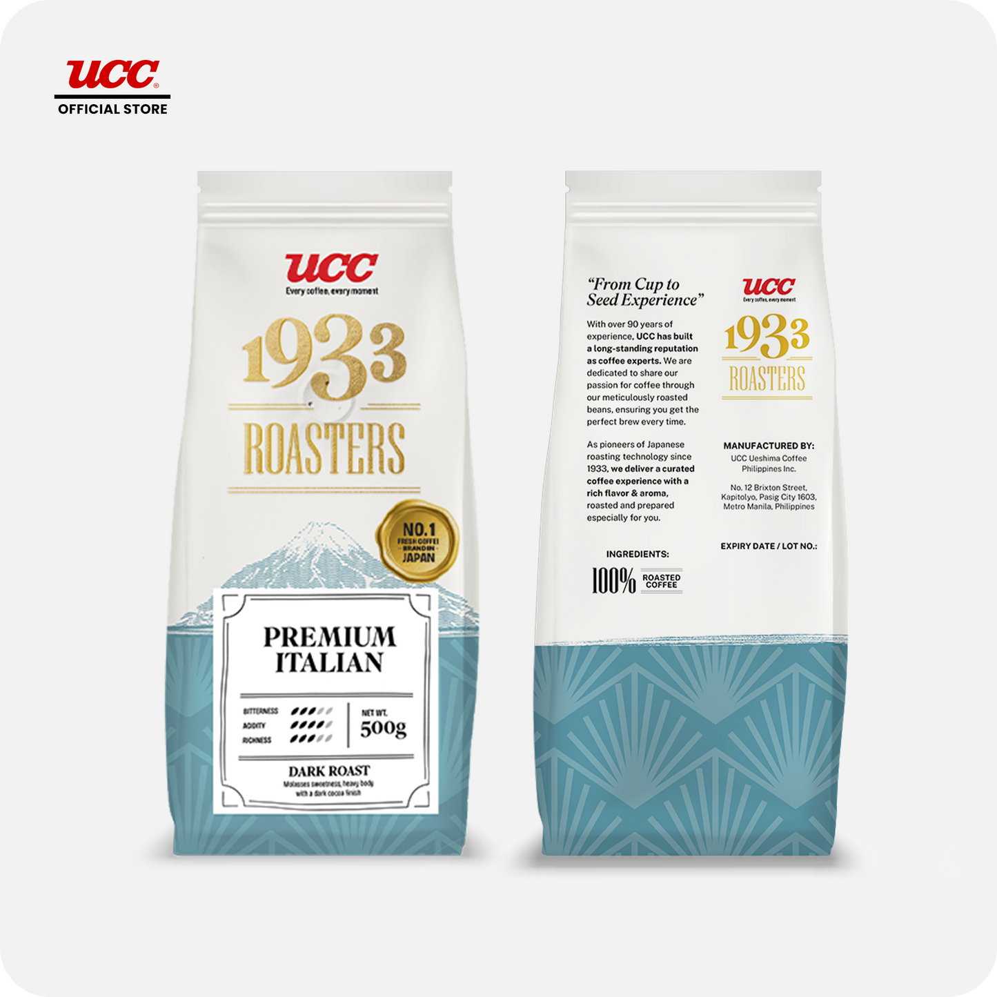 UCC 1933 Roasters Premium Italian 500g (Bundle of 2)