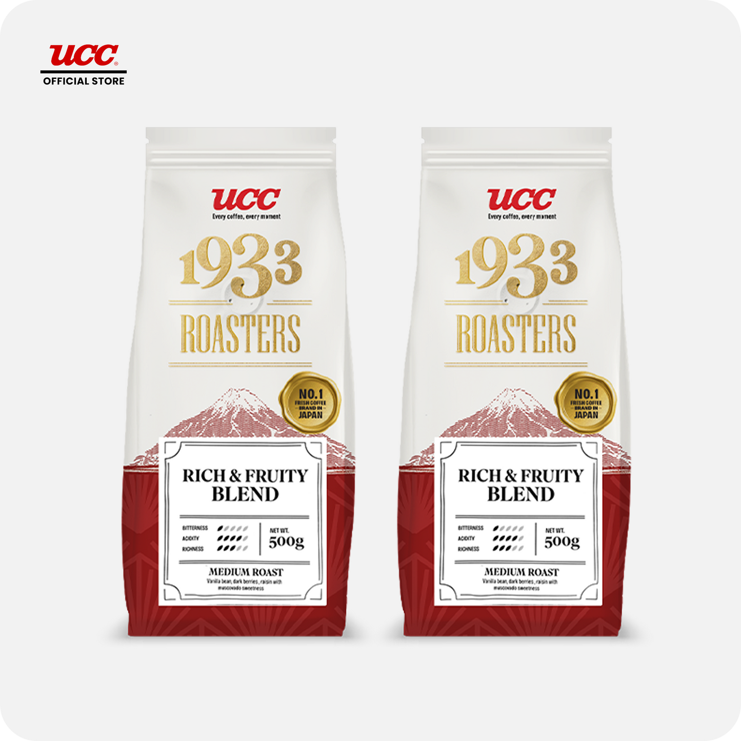 UCC 1933 Roasters Rich & Fruity Blend 500g (Bundle of 2)