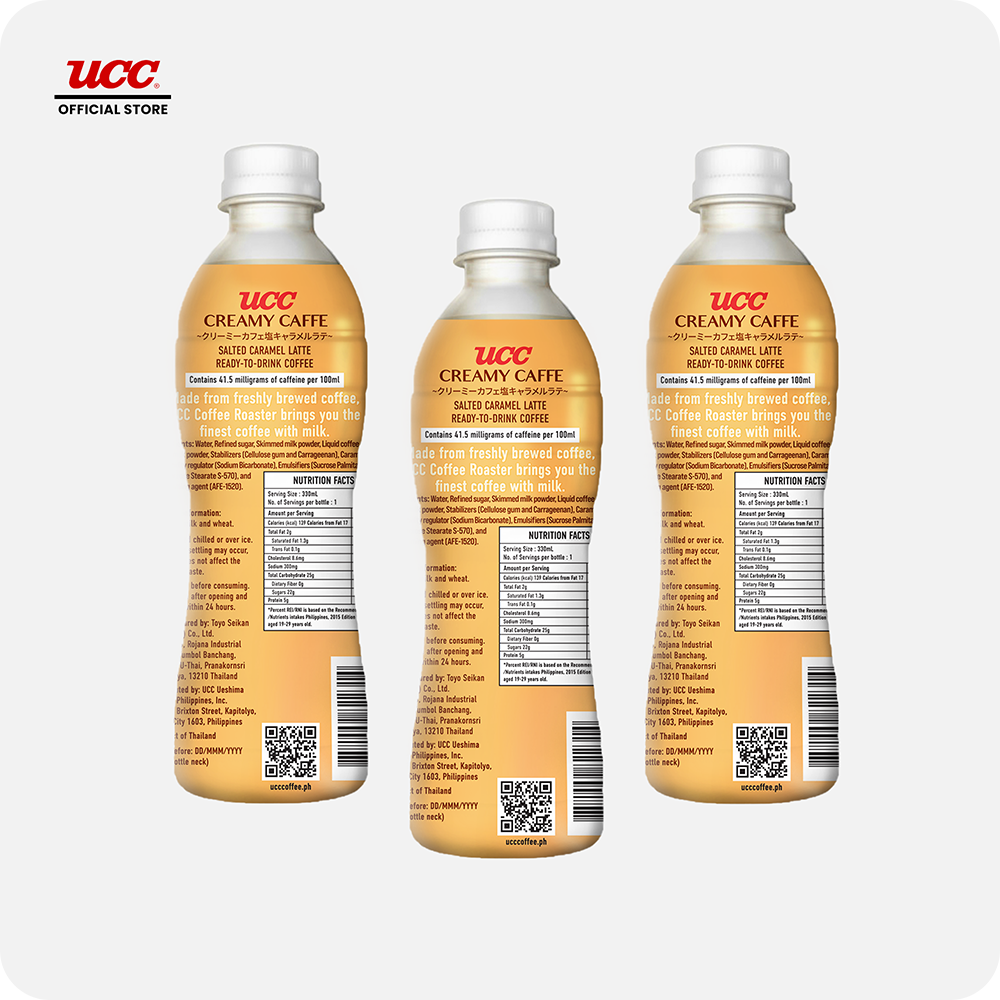 UCC Creamy Caffe Latte Salted Caramel 330ml (Bundle of 3)