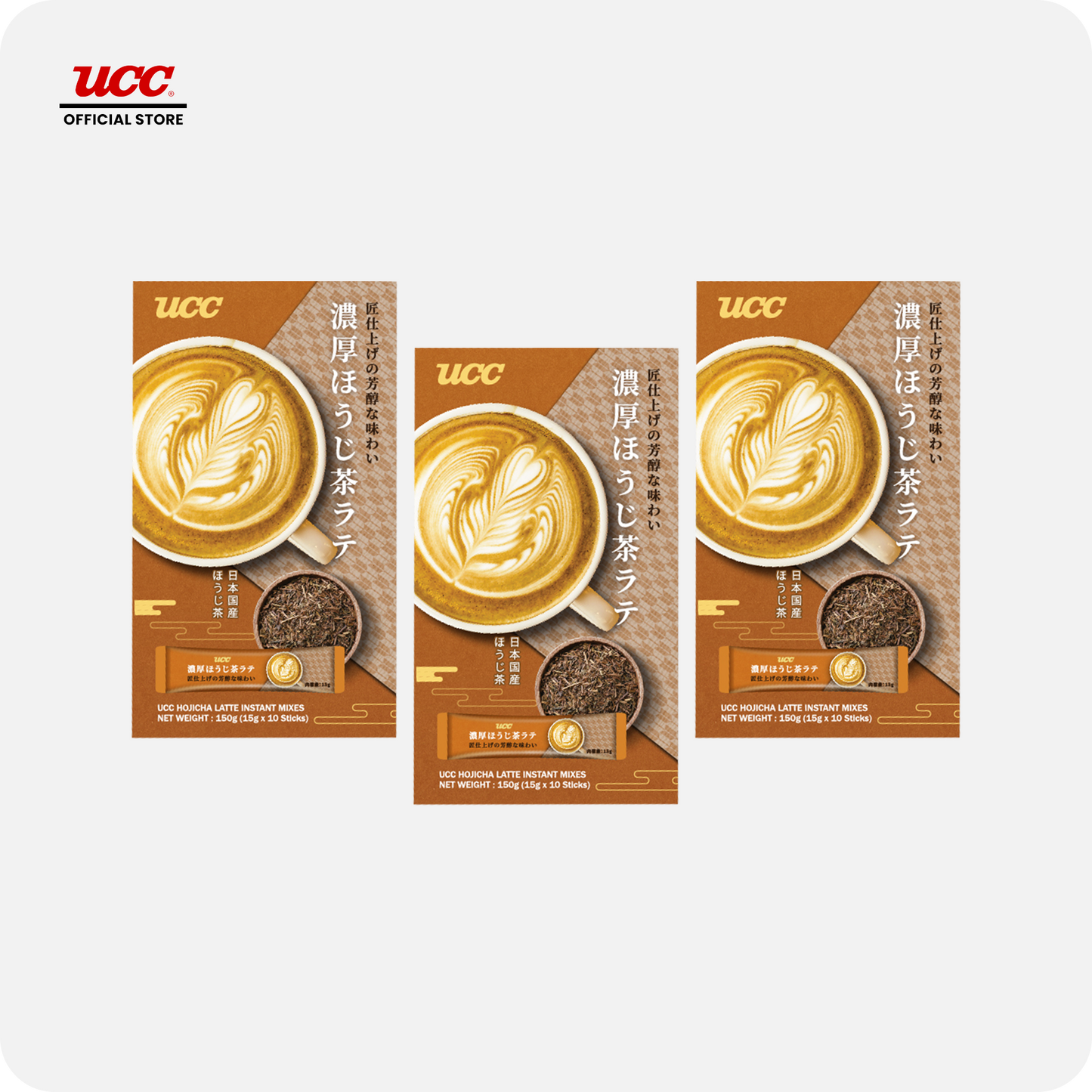 UCC Hojicha Tea Latte Instant Mixes 150g Buy 2, Get 1 at 30% (Bundle of 3)