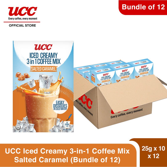 UCC Iced Creamy Salted Caramel 3-in-1 Coffee Mix 25g x 10 (Bundle of 12)
