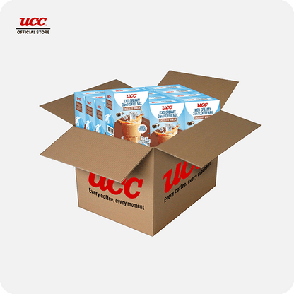 UCC Iced Creamy Chocolate Vanilla 3-in-1 Coffee Mix (Bundle of 12) with Free UCC Sumiyaki Instant Coffee 100g