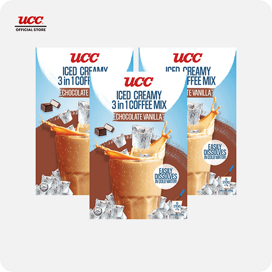 UCC Iced Creamy Chocolate Vanilla 3-in-1 Coffee Mix (Bundle of 3)