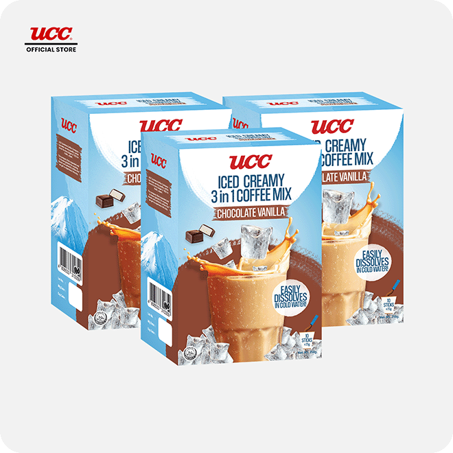 UCC Iced Creamy Chocolate Vanilla 3-in-1 Coffee Mix (Bundle of 3)