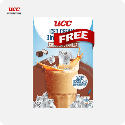 UCC Iced Creamy Chocolate Vanilla 3-in-1 Coffee Mix 25g x 10 (Bundle of 5) Plus 1 FREE