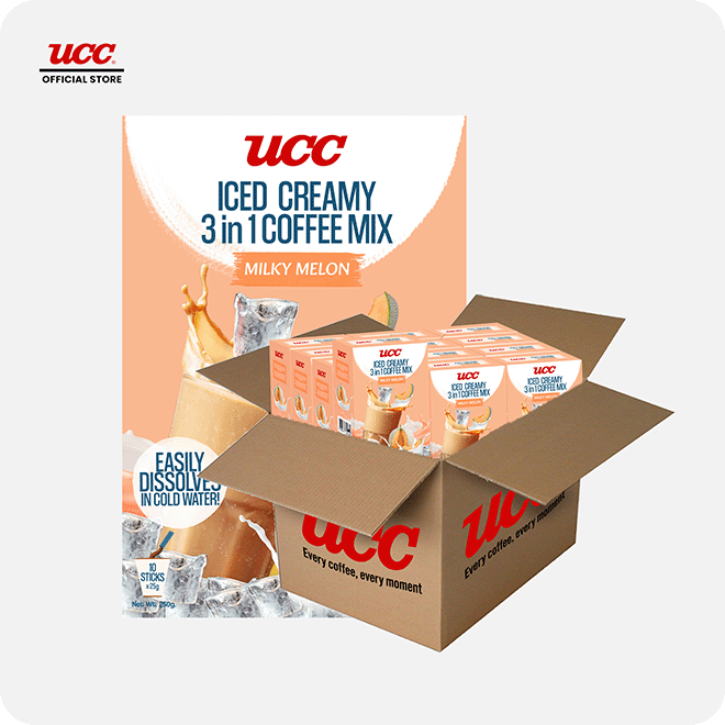 UCC Iced Creamy Fruity Milky Melon 3-in-1 Coffee Mix (Bundle of 12)