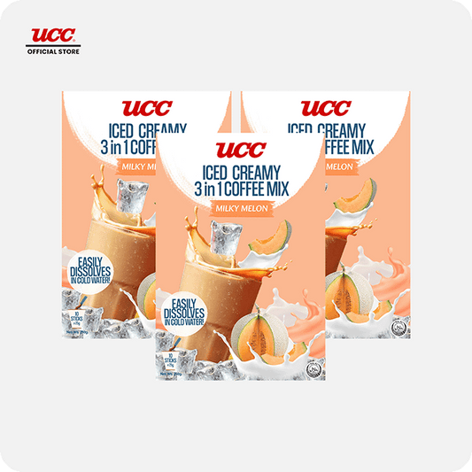 UCC Iced Creamy Fruity Milky Melon 3-in-1 Coffee Mix (Bundle of 3)