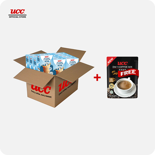 UCC Iced Creamy 3-in-1 Coffee Mix (Bundle of 12) with Free UCC Sumiyaki Instant Coffee 100g
