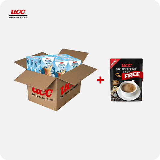 UCC Iced Creamy 3-in-1 Coffee Mix (Bundle of 12) with Free UCC Sumiyaki Instant Coffee 100g
