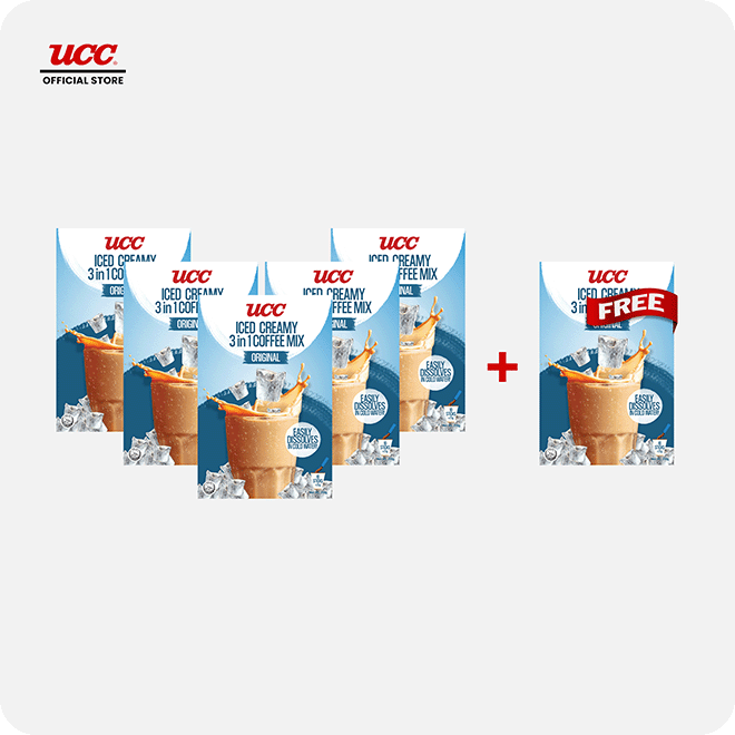 UCC Iced Creamy 3-in-1 Coffee Mix 25g x 10 (Bundle of 5) Plus 1 FREE