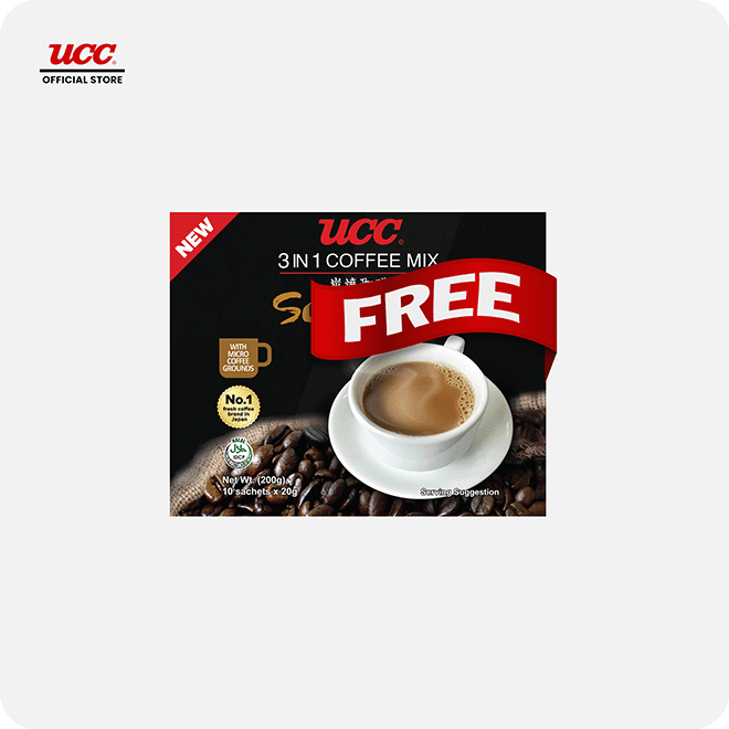 UCC Iced Creamy 3-in-1 Coffee Mix (Bundle of 6) with Free UCC 3-in-1 Sumiyaki Box