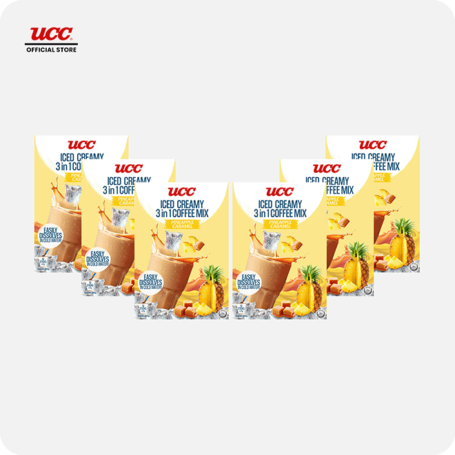 UCC Iced Creamy Fruity Pineapple Caramel 3-in-1 Coffee Mix Buy 5 Get 1 Free (Bundle of 6)