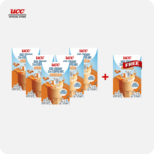 UCC Iced Creamy Salted Caramel 3-in-1 Coffee Mix 25g x 10 (Bundle of 5) Plus 1 FREE