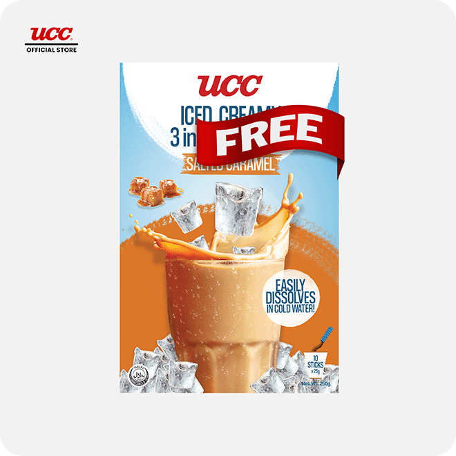UCC Iced Creamy Salted Caramel 3-in-1 Coffee Mix 25g x 10 (Bundle of 5) Plus 1 FREE