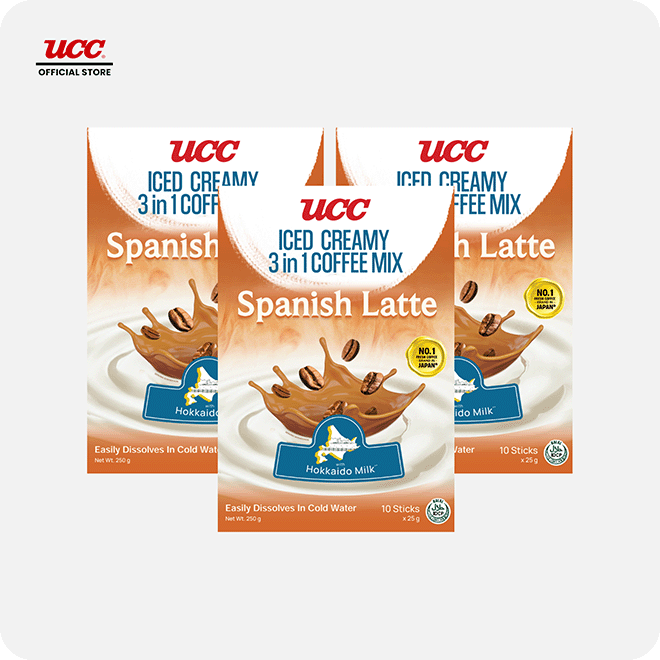 UCC Iced Creamy 3-in-1 Coffee Mix Spanish Latte (Bundle of 3)
