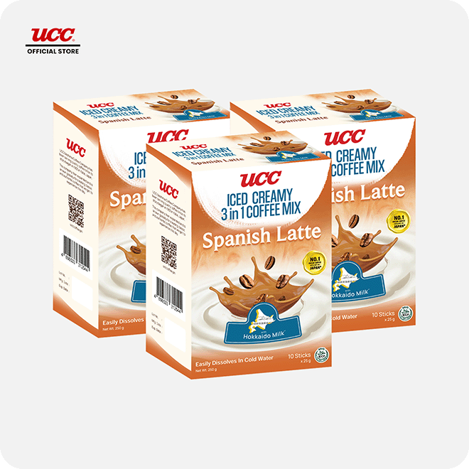 UCC Iced Creamy 3-in-1 Coffee Mix Spanish Latte (Bundle of 3)