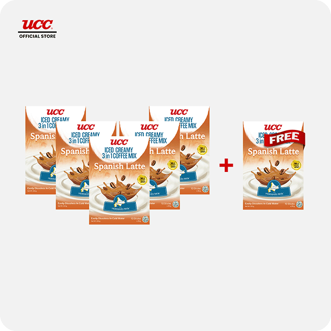 UCC Iced Creamy  3-in-1 Coffee Mix Spanish Latte Buy 5 Get 1 Free (Bundle of 6)