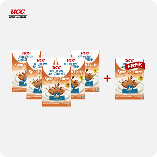 UCC Iced Creamy  3-in-1 Coffee Mix Spanish Latte Buy 5 Get 1 Free (Bundle of 6)