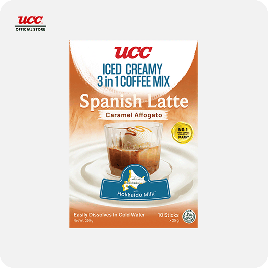 UCC Iced Creamy  3-in-1 Coffee Mix Spanish Latte Caramel Affogato
