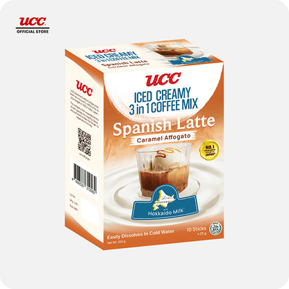 UCC Iced Creamy  3-in-1 Coffee Mix Spanish Latte Caramel Affogato