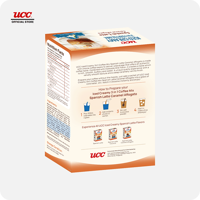 UCC Iced Creamy  3-in-1 Coffee Mix Spanish Latte Caramel Affogato