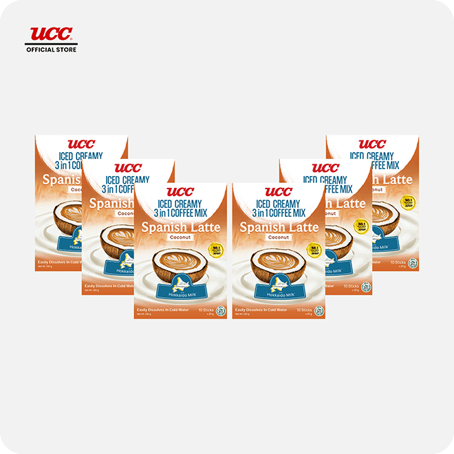 UCC Iced Creamy  3-in-1 Coffee Mix Spanish Latte Coconut Buy 5 Get 1 Free (Bundle of 6)