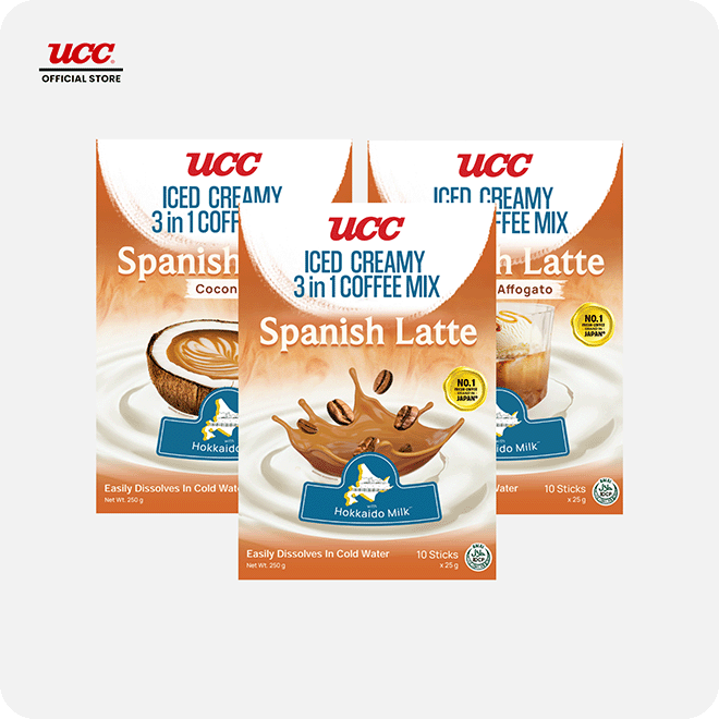 UCC Iced Creamy 3-in-1 Coffee Mix Spanish Latte Complete Collection