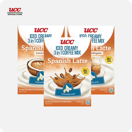 UCC Iced Creamy 3-in-1 Coffee Mix Spanish Latte Complete Collection
